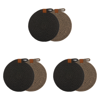 3x 2pc Ladelle Nash Premium Heat-Resistant Trivets - Charcoal