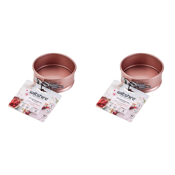 2PK Wiltshire Rose Gold Mini Round Springform Pan Tin 10cm