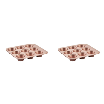 2PK Wiltshire Rose Gold 9 Cup Smart Stack Muffin/Cupcake Pan