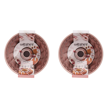 2PK Wiltshire Rose Gold Non-Stick Bundt Pan Baking Tin 21cm