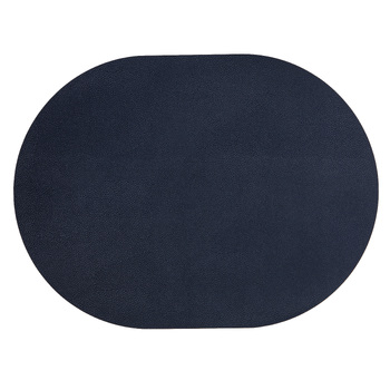 4pc Ladelle Hugo Oval Navy Vinyl Kitchenware Placemat/Table Mat 33x44cm