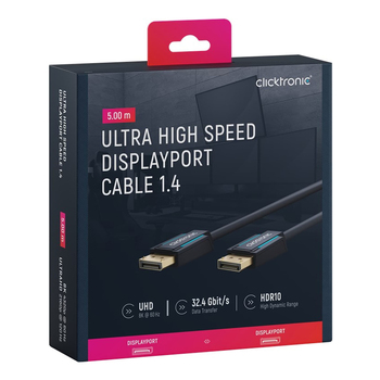 Clicktronic 5m Display Port Cable Monitors/Projector 1.4 Male to M