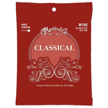 Martin Guitar M160 Classical Nylon Guitar String Silver Plated Hard Tension