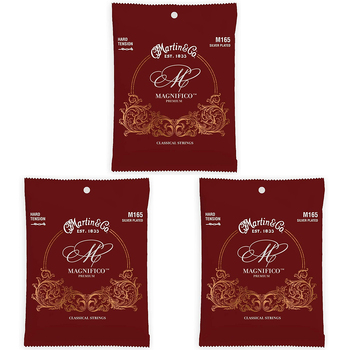 3PK Martin Guitar M165 Magnifico Guitar String Silver Plated Hard Tension
