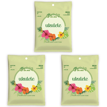 3PK Martin Guitar M630 Ukulele String Fluorocarbon Baritone Gauge