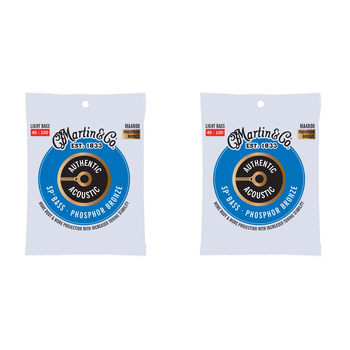 2PK Martin Guitar MA4800 Authentic Bass 4 Strings 92/8 Phosphor Bronze Light