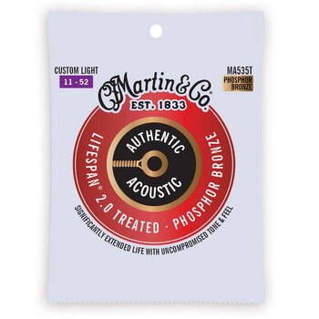 Martin Guitar MA535T Authentic Treated Strings 92/8 Phosphor Custom Light