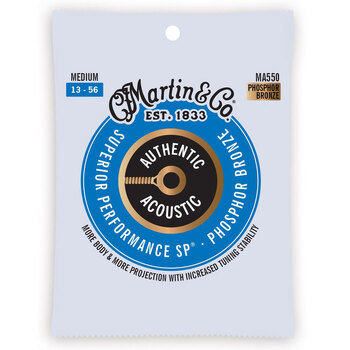 Martin Guitar MA550 Authentic Acoustic Strings 92/8 Phosphor Bronze Medium