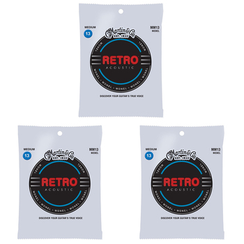 3PK Martin Guitar MM13 Retro Acoustic 6 Strings Monel Medium Gauge