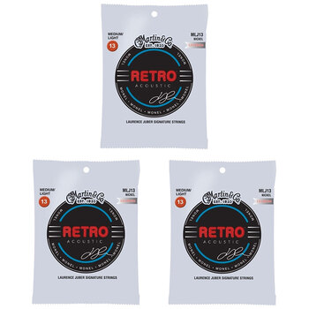 3PK Martin Guitar MMLJ13 Retro 6 Strings LJ Monel WD Medium Light Gauge