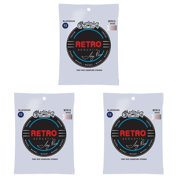 3PK Martin Guitar MMTR13 Retro 6 Strings T Rice Monel WD Bluegrass Gauge