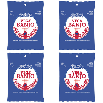 4PK Martin Guitar V700 Vega Banjo 5 Strings Nickel Steel Light Gauge