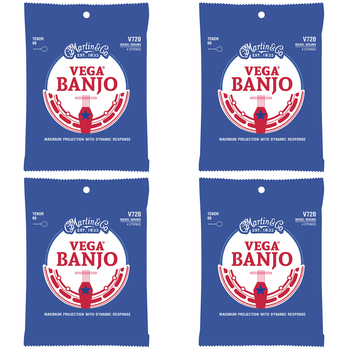 4PK Martin Guitar V720 Vega Banjo 4 Strings Nickel/Steel Tenor Gauge