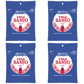 4PK Martin Guitar V730 Vega Retro Banjo 5 Strings Nickel/Steel Medium