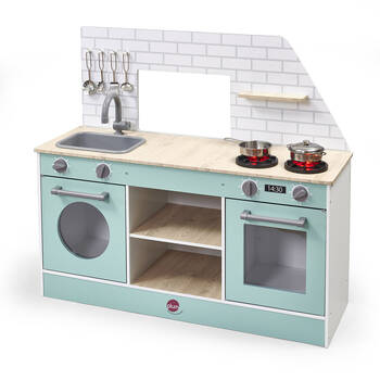 Plum Play Kids/Children Wooden Street Food Truck and Kitchen 2-in-1