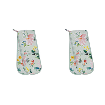 2PK Ladelle Chelsea Heat -Resistant Double Oven Mitt/Gloves