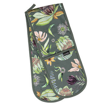 Leura Double Oven Mitt Kitchen Cooking Gloves 17x89cm