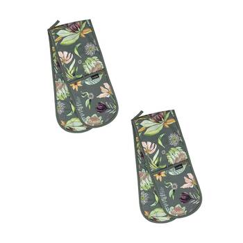 2PK Leura Double Oven Mitt Kitchen Cooking Gloves 17x89cm