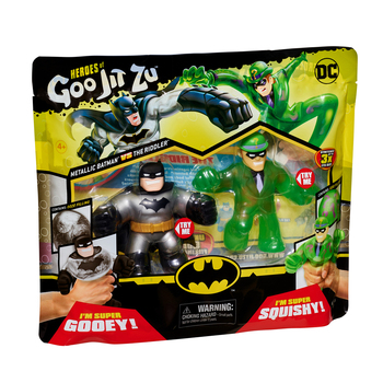 2pc HGJZ  Heroes Of Goo Jit Zu DC Metallic Batman/The Riddler Kids Toy 4y+