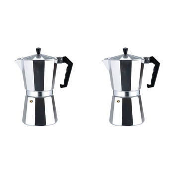 2PK Casabarista Classic Aluminium 3 Cups Espresso Coffee Maker Moka Pot Silver