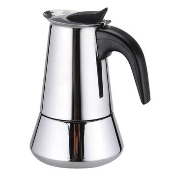 Casabarista Roma Stainless Steel 4 Cups Espresso Coffee Maker Moka Pot Silver