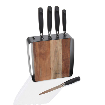 Stanley Rogers Framed Acacia Stainless Steel Knife Block Set 6pc