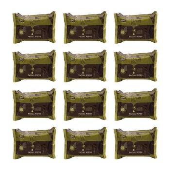12x 2pc XBC Facial Wipes w/ Moisturising Argan Oil For All Skin Type 25-Sheets