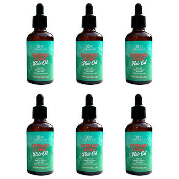 6PK XHC Rosemary & Mint Hair Oil Treatment For Dry Scalp Split Ends Repair 60ml