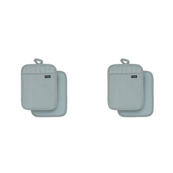 2x 2pc Ladelle Lennox Kitchen Cooking/Baking Pot Holder Heat-Resistant Ice Blue