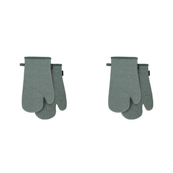 2x 2pc Eco Ladelle Recycled Leaf Oven Mitt Reusable/Washable Pot Holder Green