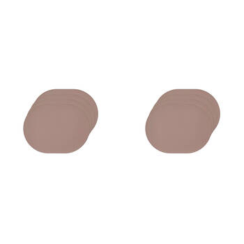 2x 4pc Ladelle Hugo Vinyl Oval Placemat Reusable Table Protector Dusty Pink