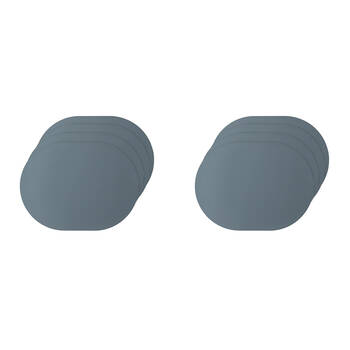 2x 4pc Ladelle Hugo Vinyl Oval Placemat Reusable Table Protector Decor Steel