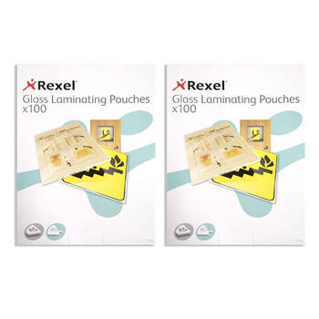 2x 100pc Rexel A5 75 Micron Gloss Laminating Pouches