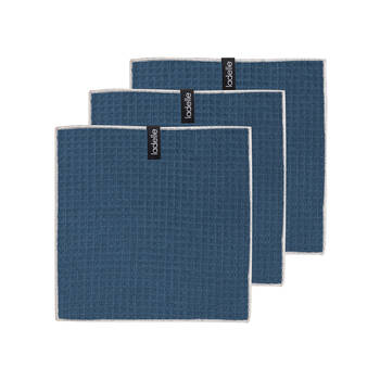 3pc Ladelle Mega Waffle Microfibre Dishcloth 30x30cm Reusable/Washable Navy