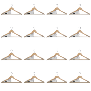32pc Boxsweden Hangit Wooden Clothes Hangers 44.5cm w/ Velvet Shoulders