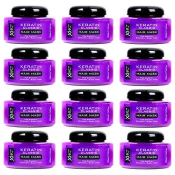 12PK XHC Keratin Classic Hair Mask For Smooth Straight Sleek 220ml