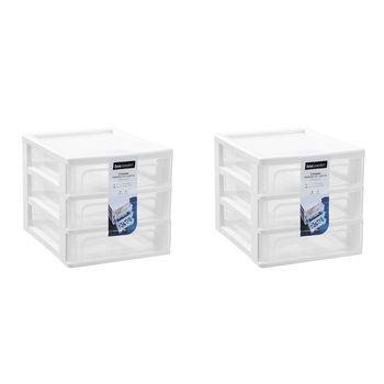 2PK Boxsweden A4 Desktop 3-Drawer Unit 33.5x26cm - Assorted