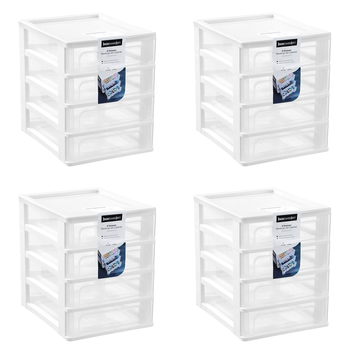 4PK Boxsweden A4 Desktop 4-Drawer Unit 33.5x26cm - Assorted