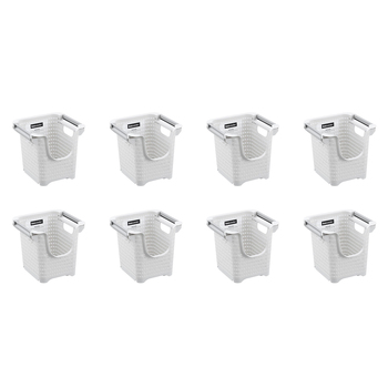 8PK Boxsweden Woven Stackable Basket w/ Wheels 22.5x21.5cm - Assorted