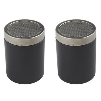 2PK Crema Pro Cocoa Shaker Powder Duster Kitchen/Barware - Black