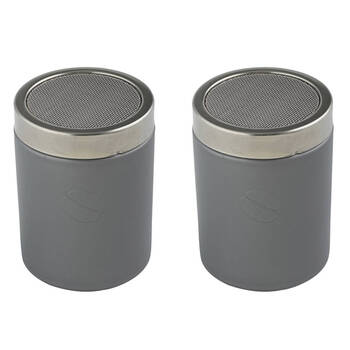 2PK Crema Pro Cocoa Shaker Powder Duster Kitchen/Barware - Grey