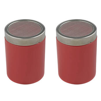 2PK Crema Pro Cocoa Shaker Powder Duster Kitchen/Barware - Red