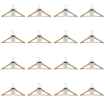 16PK Boxsweden Hangit Wooden Coat Hanger 45cm - Natural