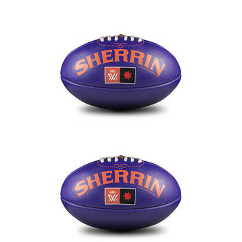 2PK Sherrin PVC Mini AFLW Replica Recreational Play Football 20cm Purple