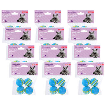 48pc Paws & Claws Foam Balls Cat Toy 3.5cm - Assorted