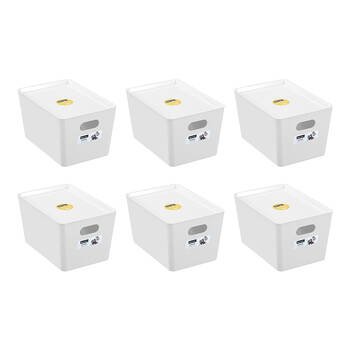 6PK Boxsweden Smooth Tidy Storage Box 5.6L 26x17.5x14.5cm Assorted