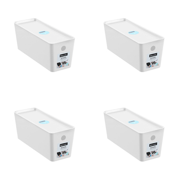 4PK Boxsweden Smooth Tidy Box w/ Lid 5L/35cm - Assorted