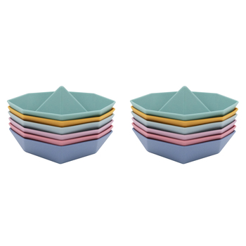 2x 6PK Playground 10.5cm Origami Silicone Bath Boats Toy