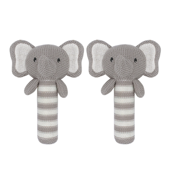2PK Living Textiles "Squeeze Me" Squeakers Boy Elephant 3m+