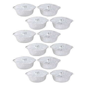 24pc Lemon & Lime Thick and Strong Foil BBQ Pot with Lid 5.5L 34cm